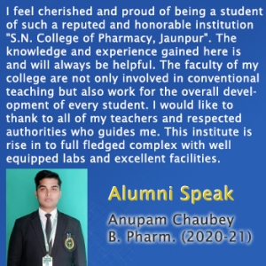 Anupam Chaubey (B. Pharm. 2020 - 21)