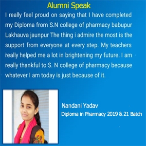 Nandani Yadav (Alumni Speak)
D.Pharma (Batch 2019-21)